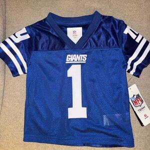 Giants Kids Blue Number 1 Nabers Football Jersey
